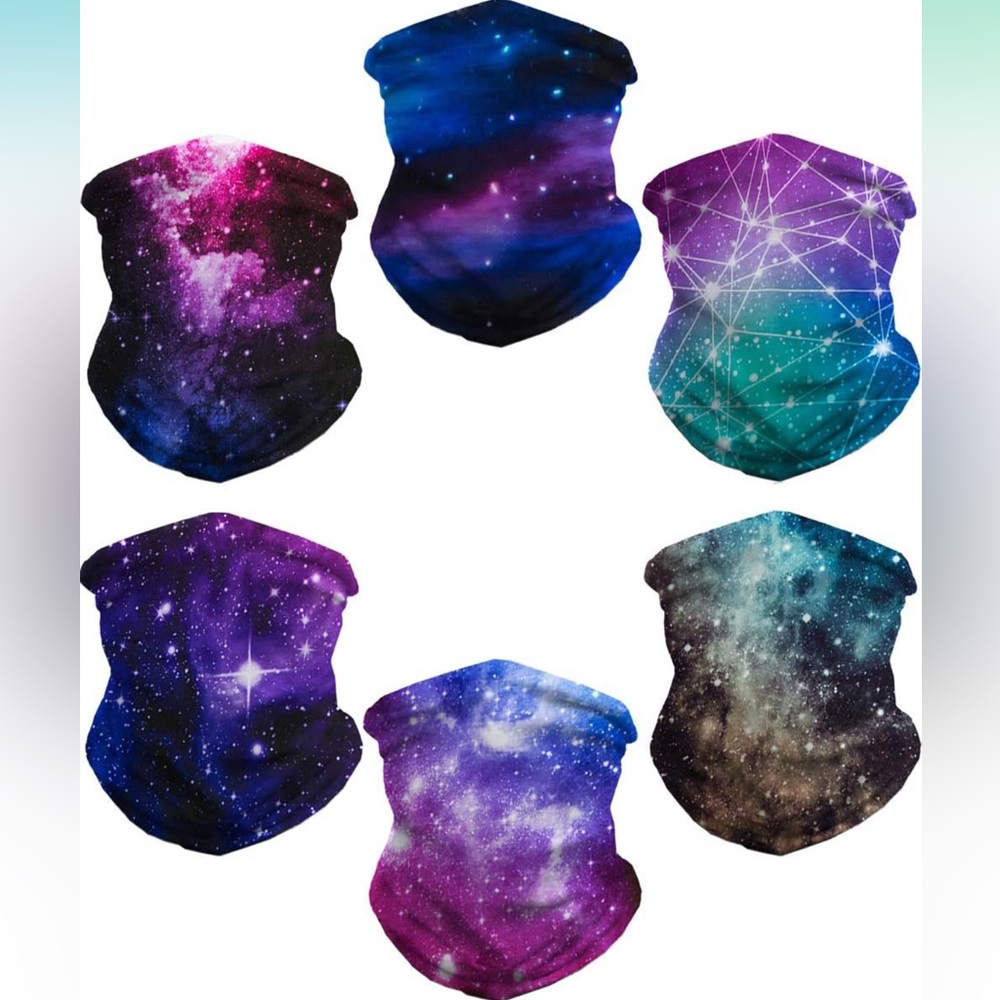 6 galaxy Face Mask Neck Gaiter – Headband Balaclava Headwear Scarf Cover